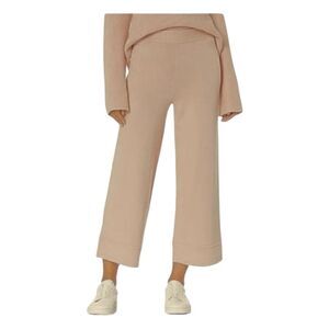 The Drop Bernadette Cropped Sweater Pant Tan Knit Pull-on Loose-fit S